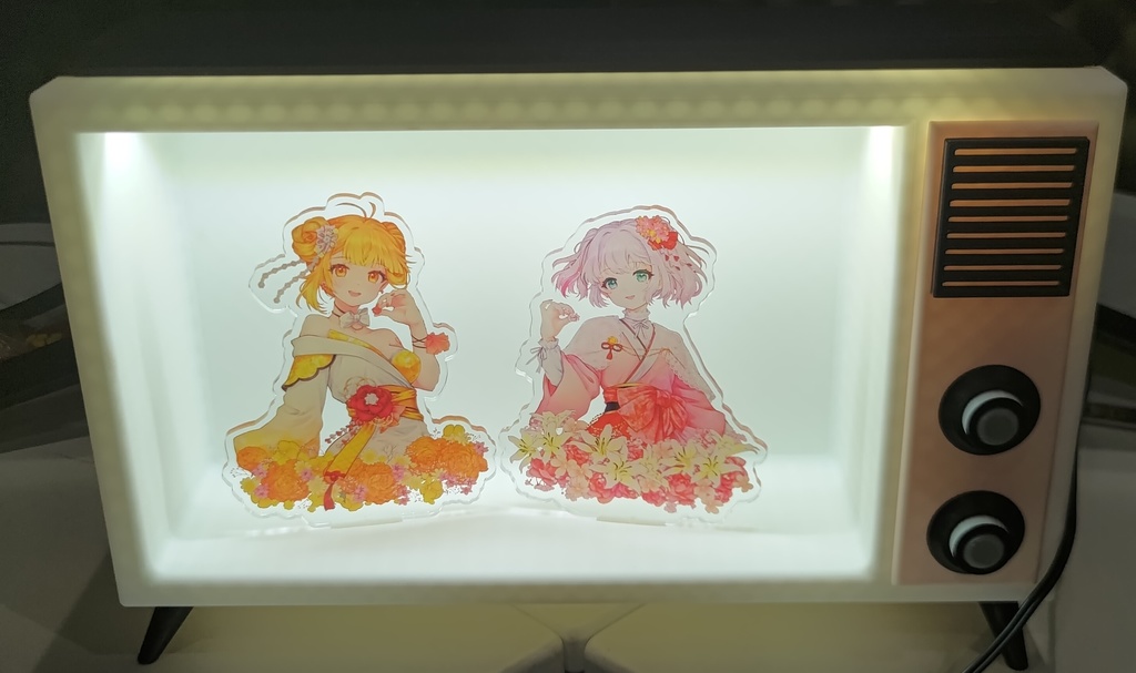テレビ風アクリルフィギュア用ディスプレイスタンド
