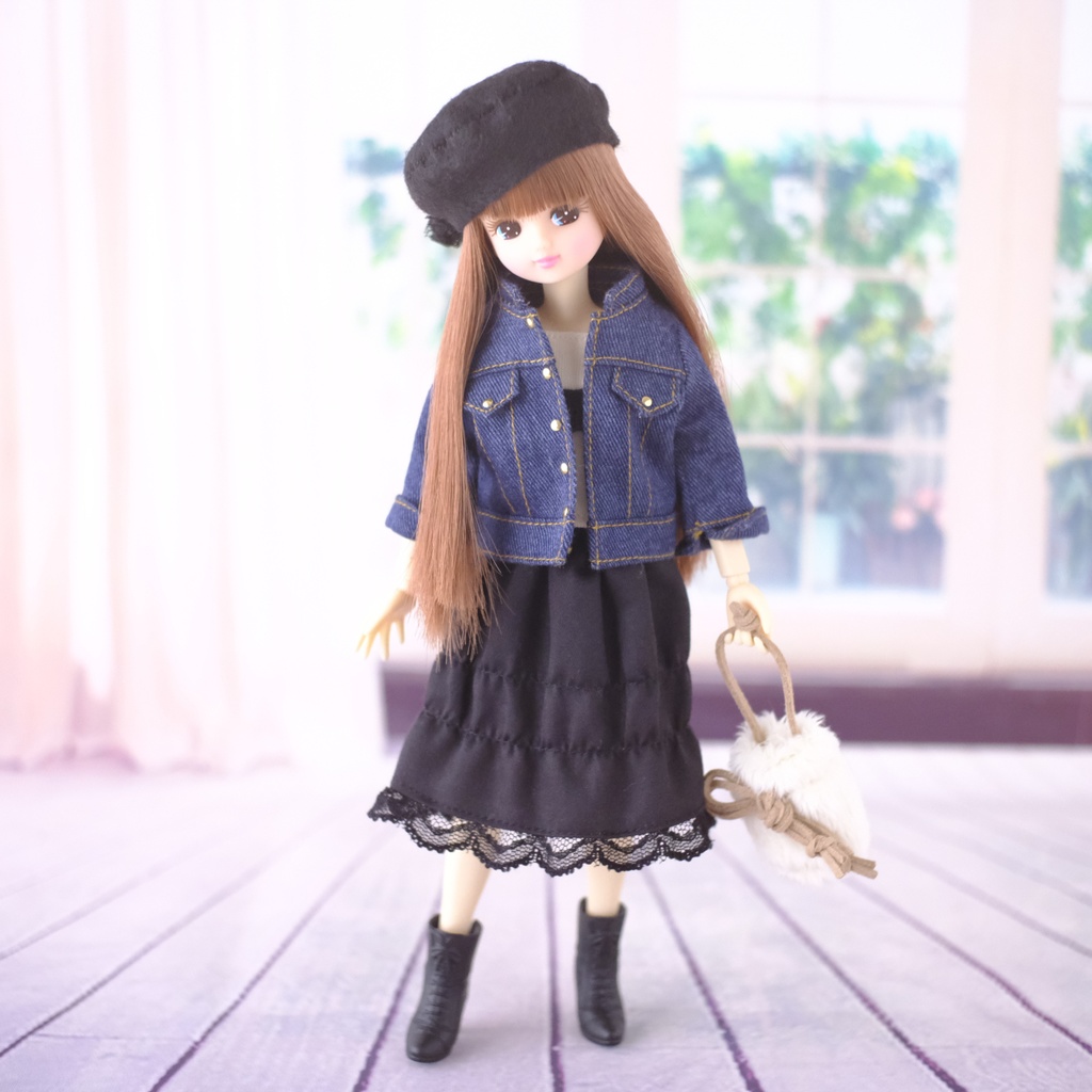 リカちゃん服*ふんわりギャザーのスカート*ブライス