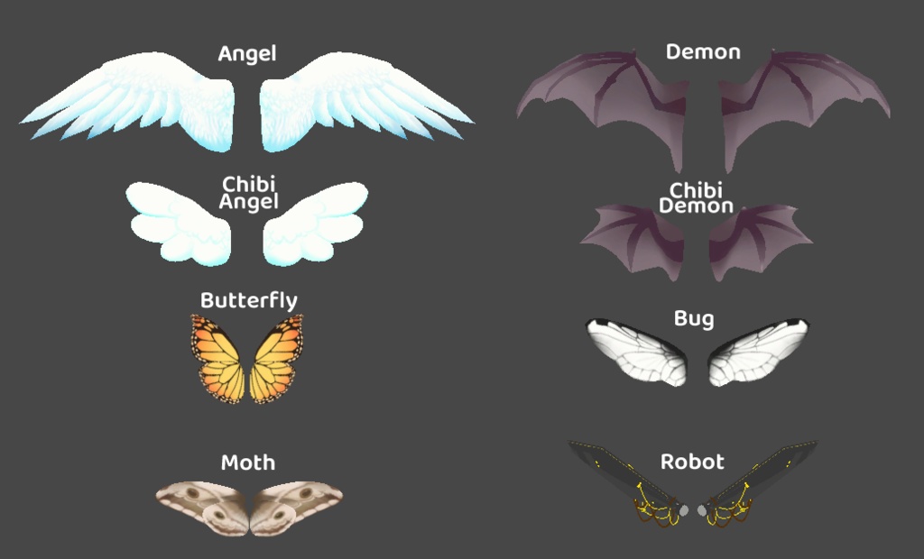 Riisi's Wing Set (Rigged)