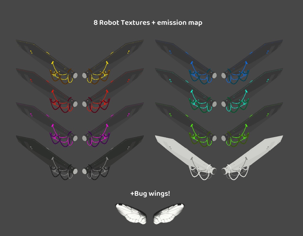 Riisi's Wing Set (Rigged)