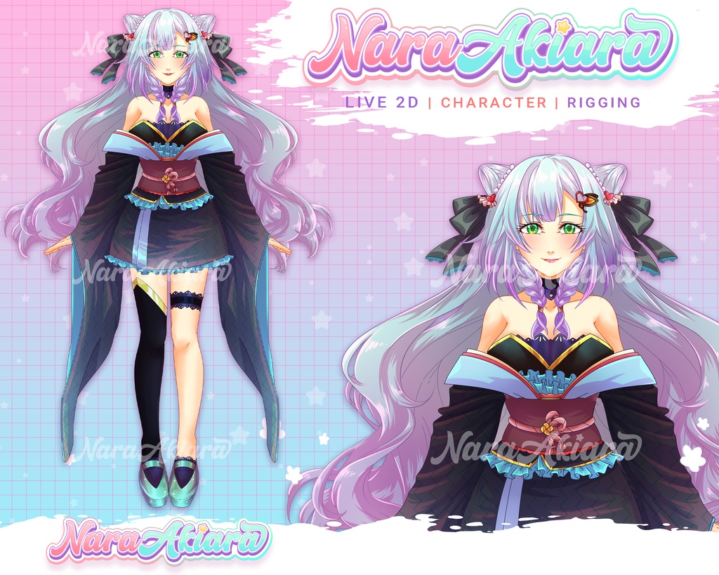 Vtuber Model, Vtuber commission, Live2d Model, Vtuber Rigging, Vtuber, Premade Vtuber, Ready Live2d Vtuber Model - Anime Long Hair Girls