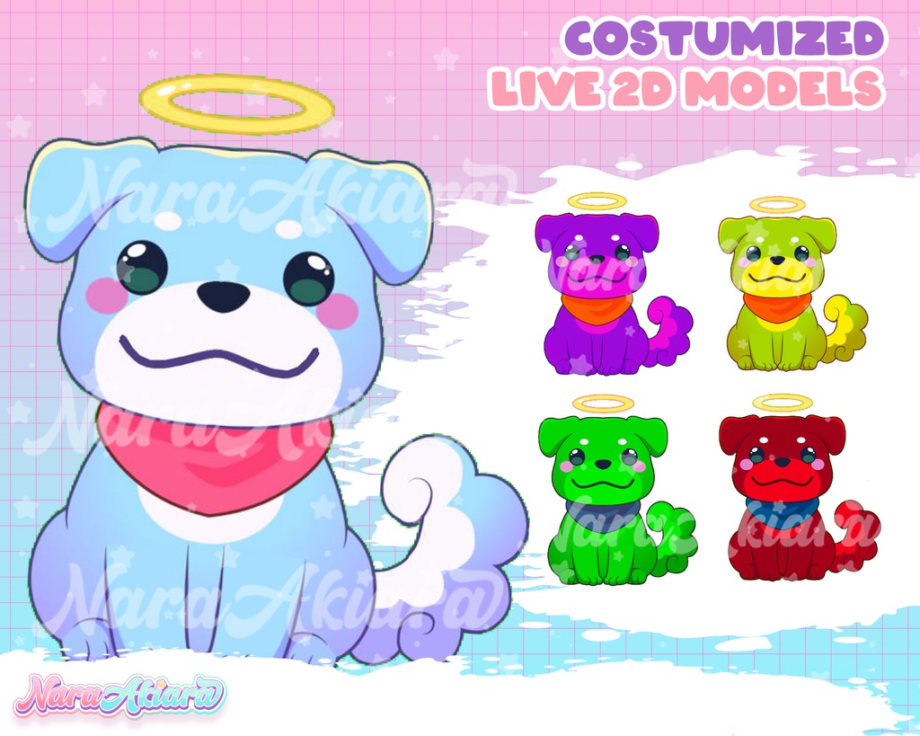 Customizable Vtuber - Dog Fantasy Vtuber Model, Fully rigged Live2D Avatar finished, Vtuber Commission, Kawaii Vtuber, Chibi Pet Vtuber