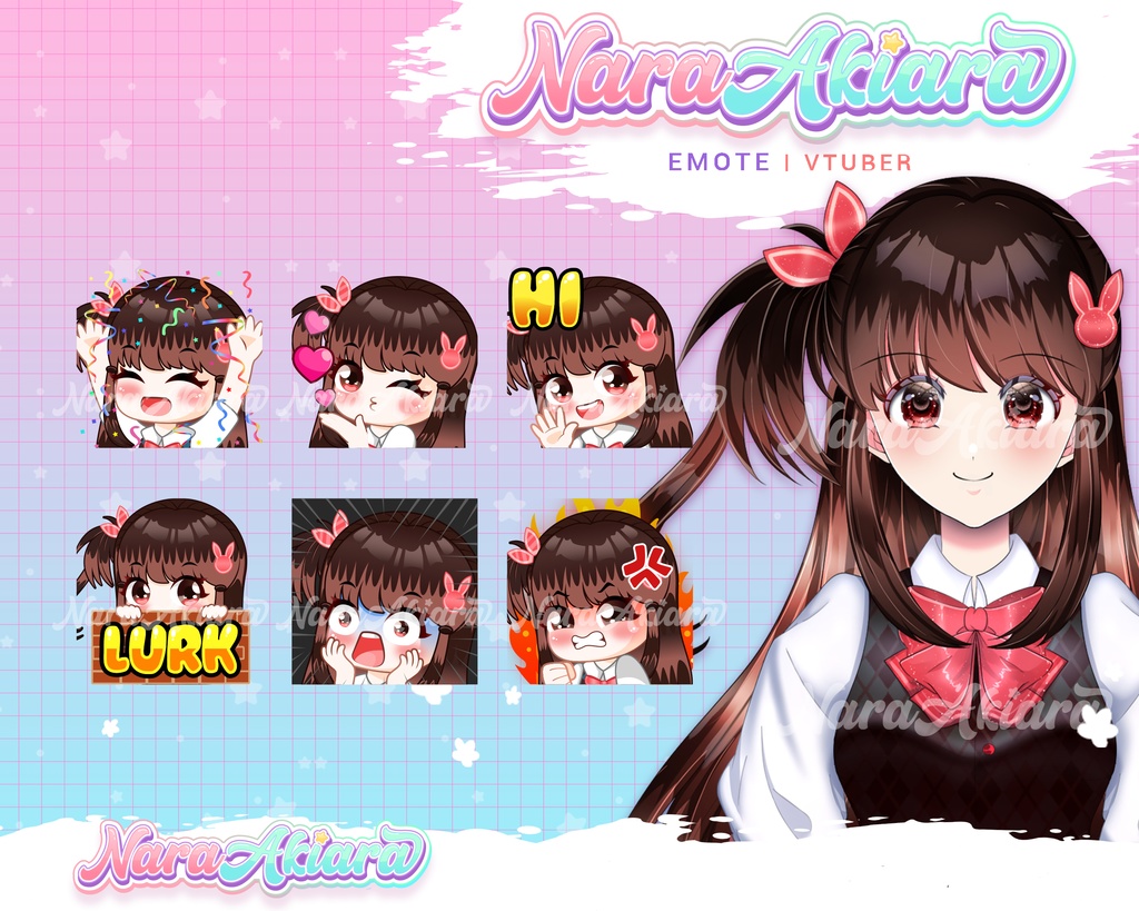 Express More with Bunny Anime Girl Emotes for VTubers on Twitch   Vtubergraphic