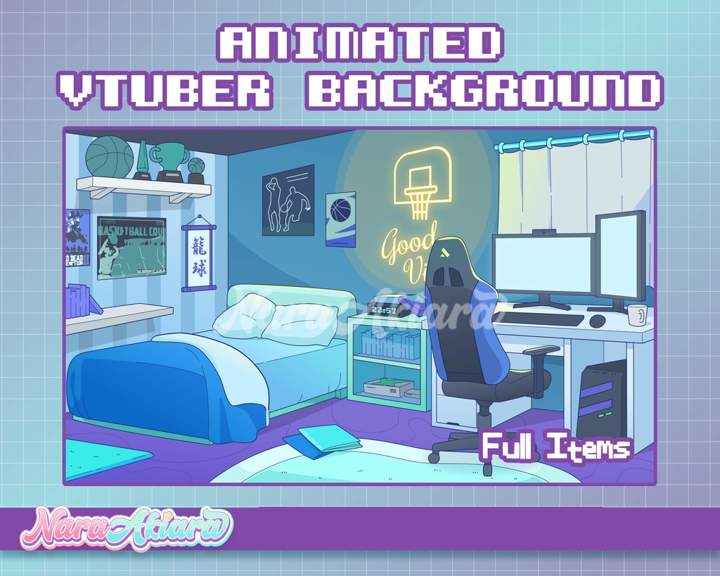 Vtuber Commission, Cozy Room, Background Room for Vtuber, Vtuber Room, Vtuber - Premade Aoi VTuber Background Room