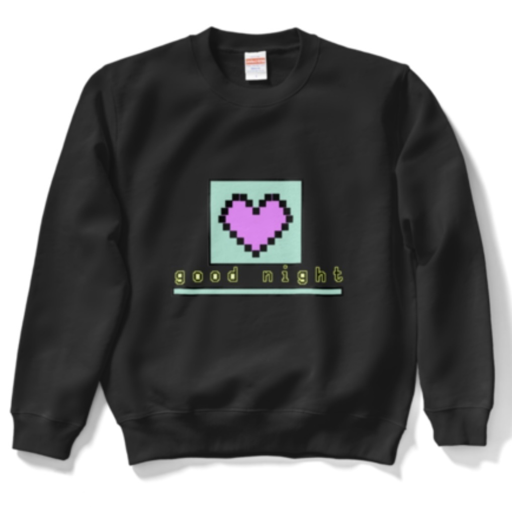 goodnightドットスウェット ブラック