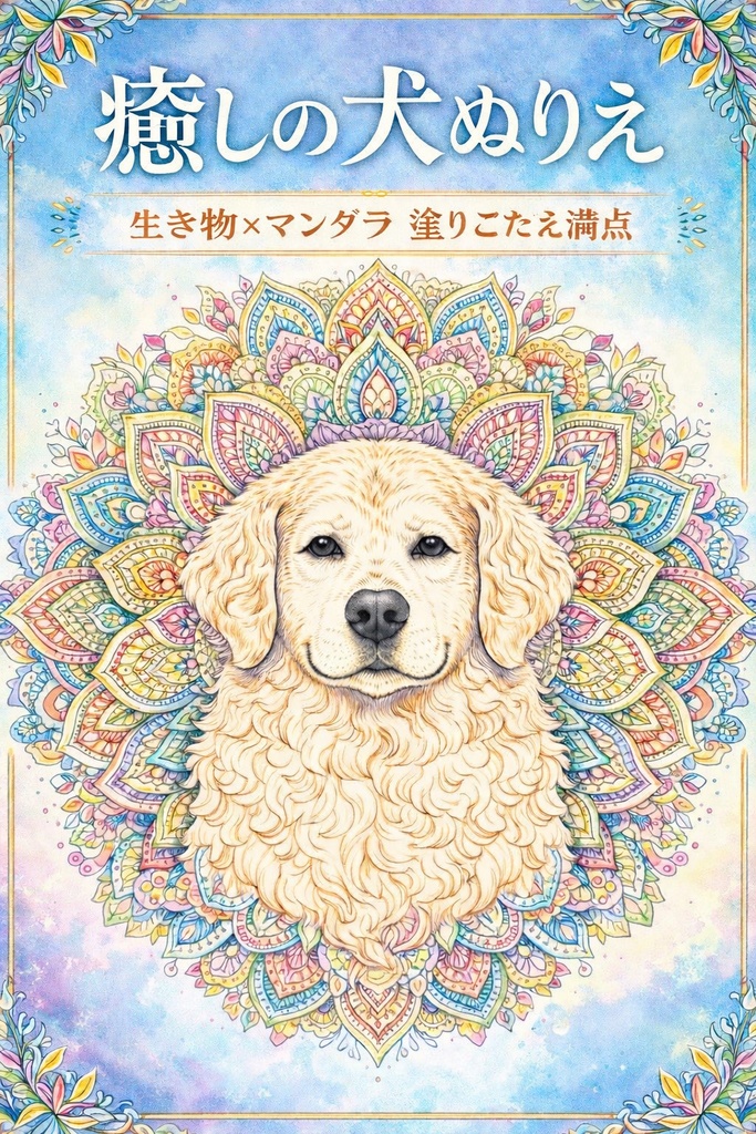 癒しの犬ぬりえ 15枚