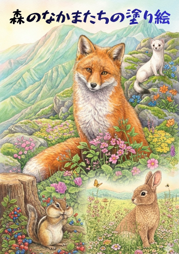 【やさしい大人の塗り絵】森のなかまたちの塗り絵〜自然と動物たち編〜