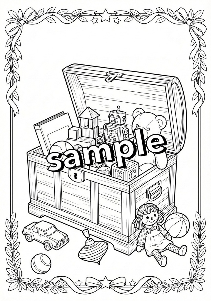 【やさしい大人の塗り絵】懐かしのおもちゃ塗り絵