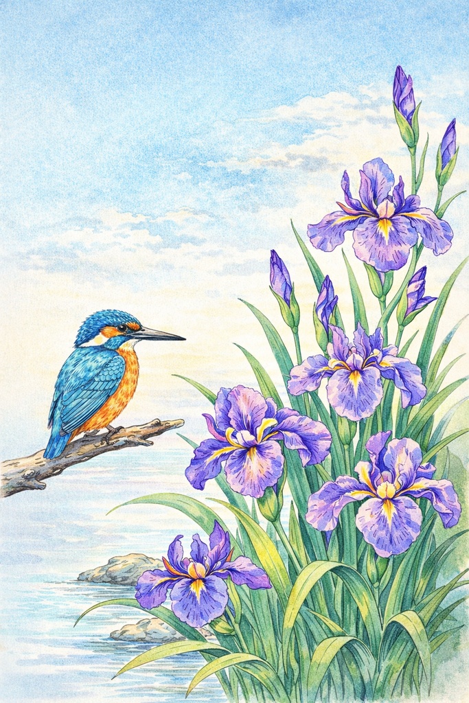 【やさしい大人の塗り絵】日本の鳥と四季を彩る塗り絵