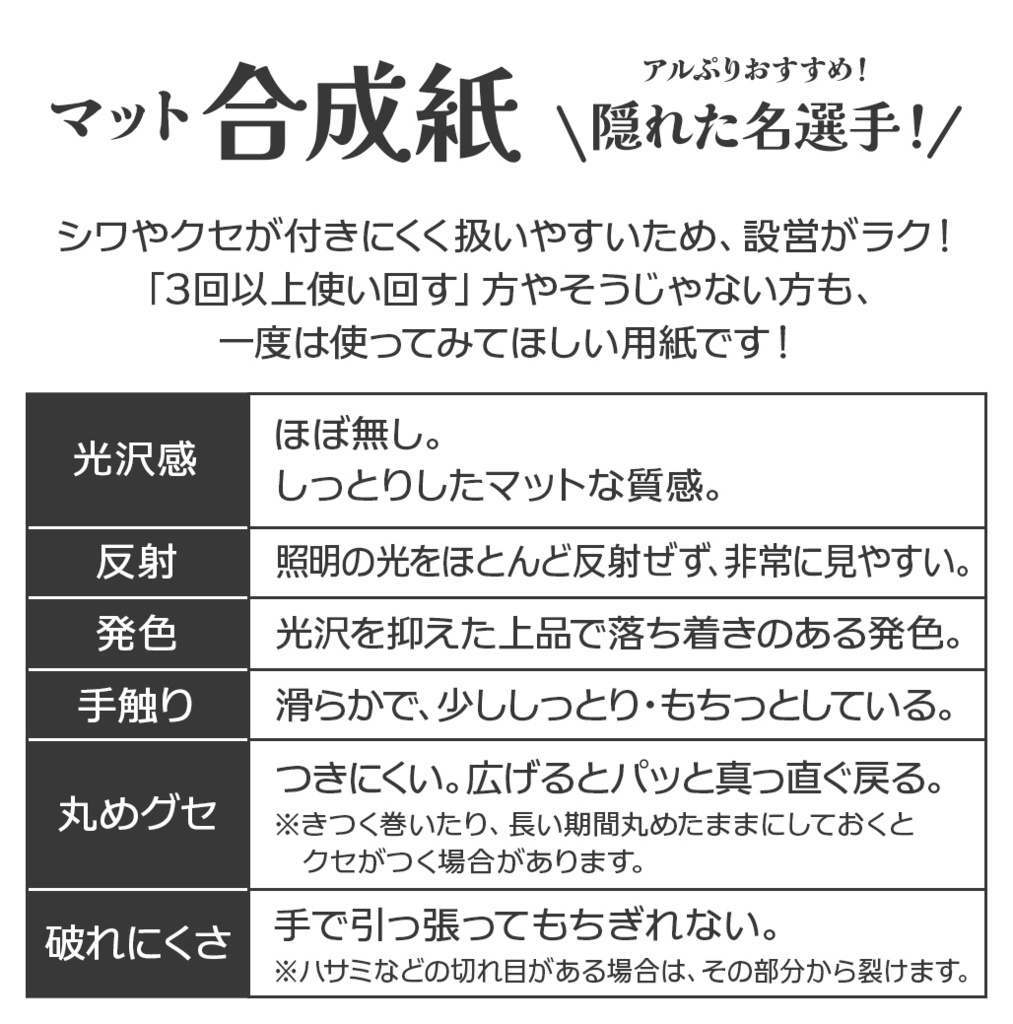 合成紙ちょいすセット〒版🏠🏨