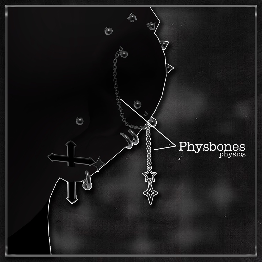 【10アバター対応】 Cross Piercing Set ✞ 【10 Avatars】