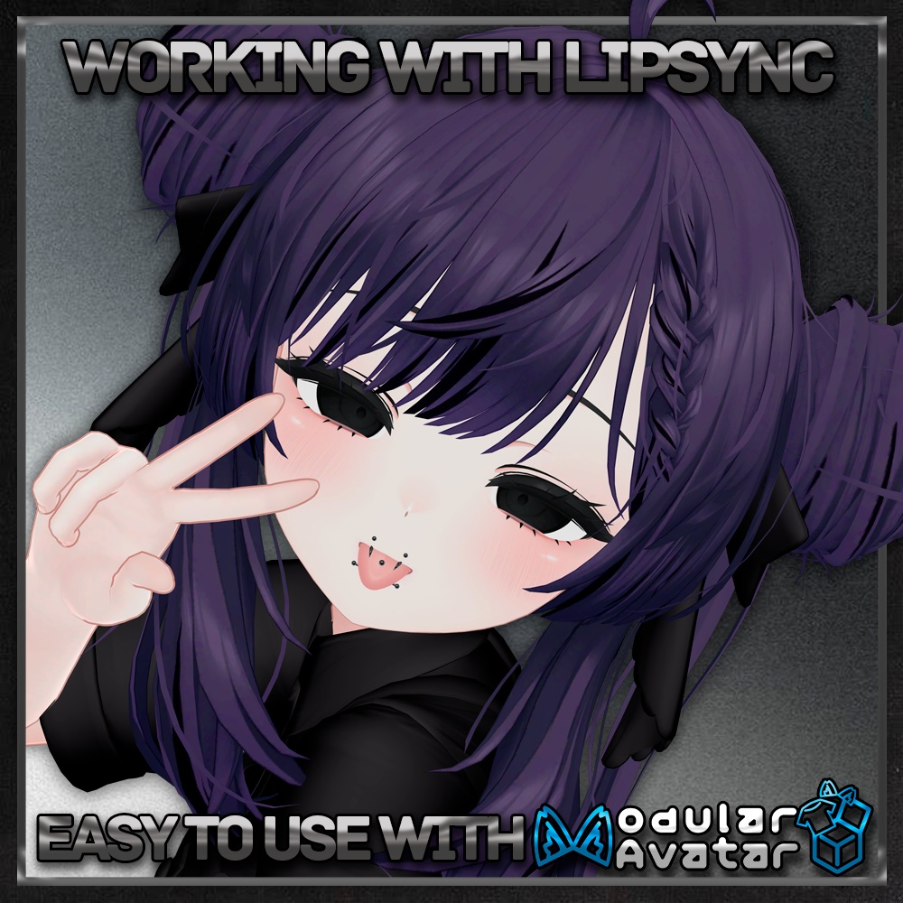 【20アバター対応】 Venom Bite Tongue Piercing 🐍 【20 Avatars】