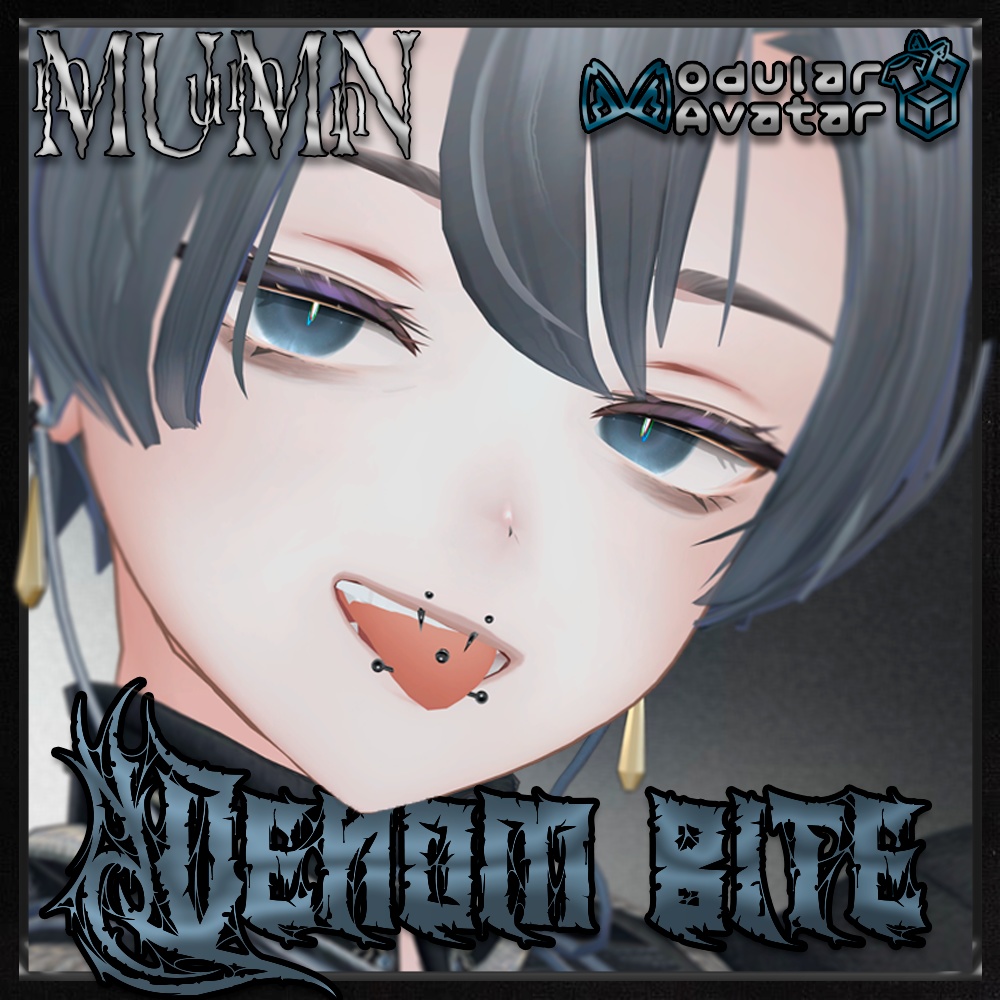 【20アバター対応】 Venom Bite Tongue Piercing 🐍 【20 Avatars】