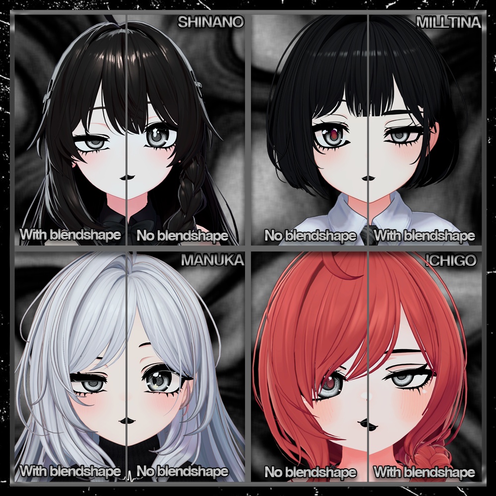 【4 Avatars】 Hypnosis Makeup & Eyes & Face Blendshape 💫