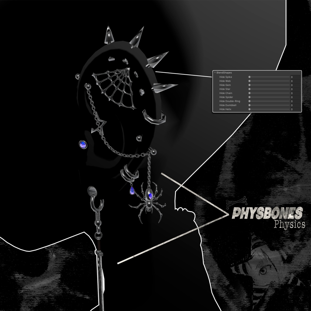【7 アバター対応】 Widow’s Gauge 🕷️ 【7 Avatars】