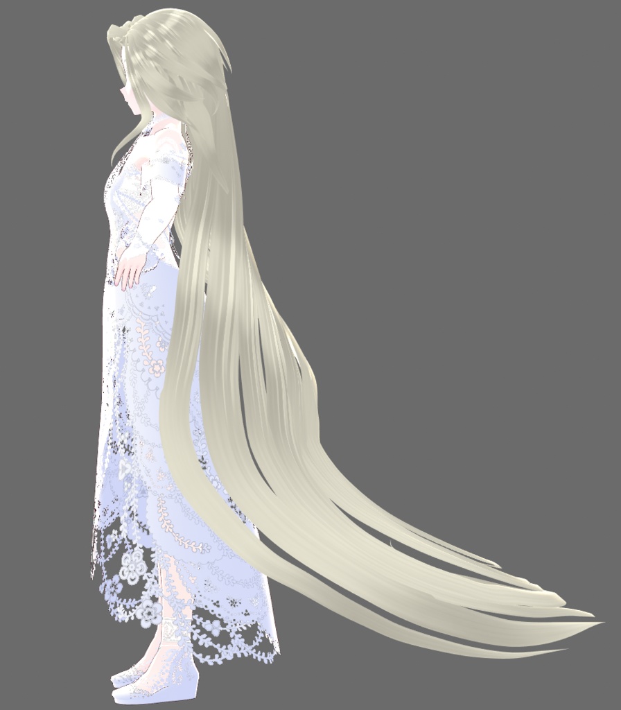 【Juwel01】純白の総レースドレス【.vroidファイル】