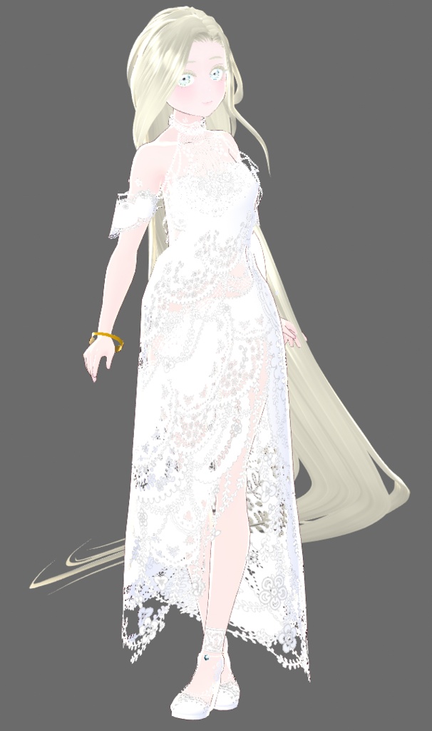 【Juwel01】純白の総レースドレス【.vroidファイル】