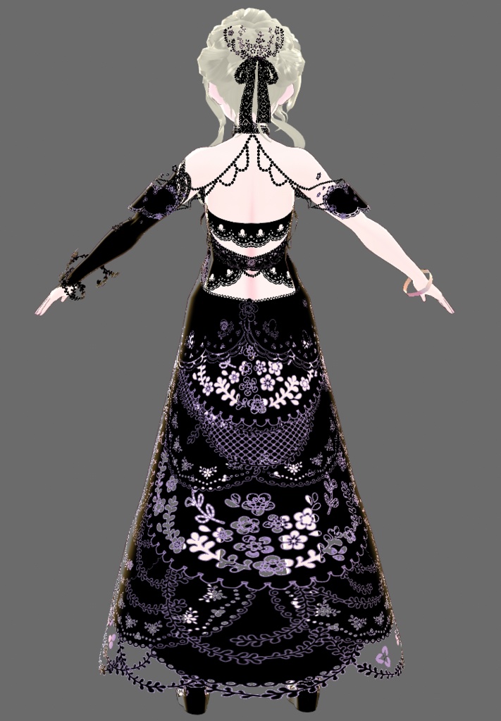 【Juwel02】漆黒に紫の縁取り~ぐっと大人っぽく~【.vroidファイル】