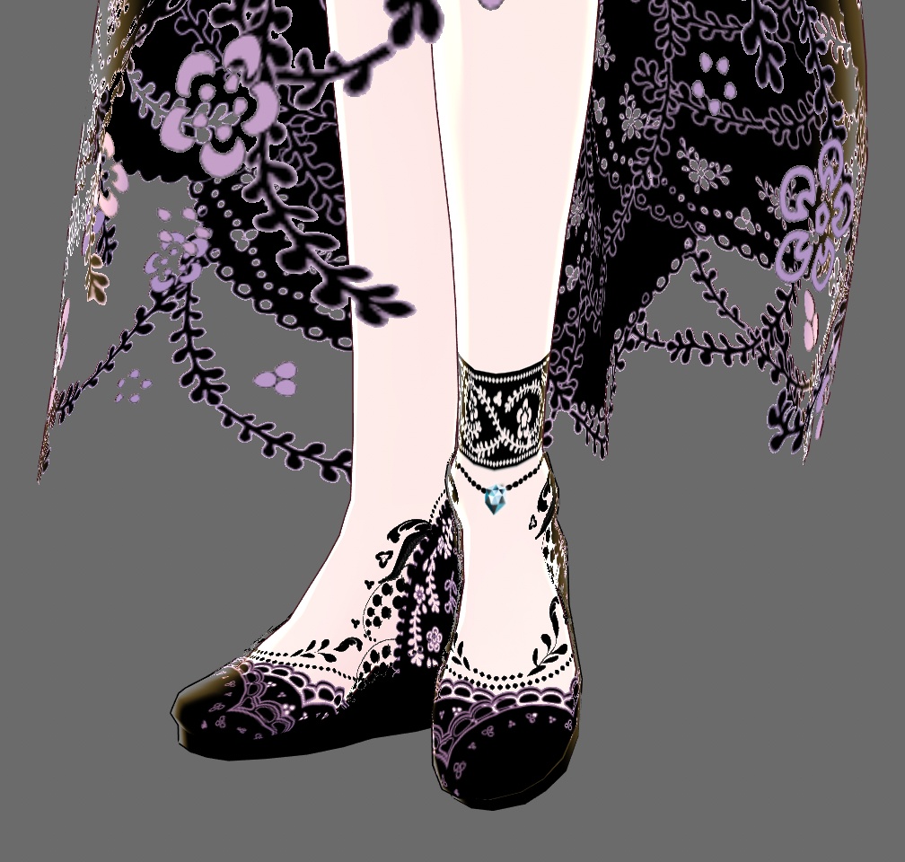 【Juwel02】漆黒に紫の縁取り~ぐっと大人っぽく~【.vroidファイル】