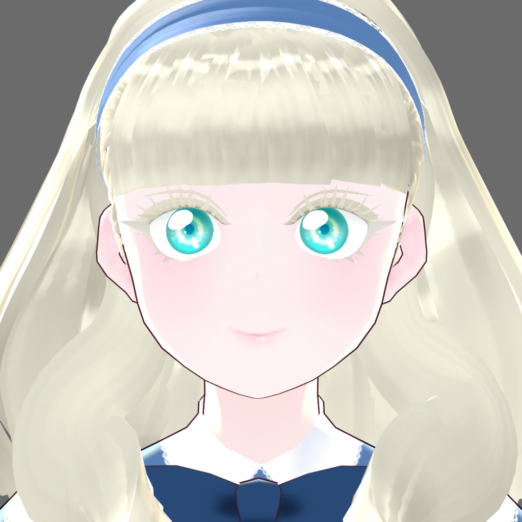 【Vroid】Juwel06:シンプルエプロンドレス青【テクスチャ流用可】