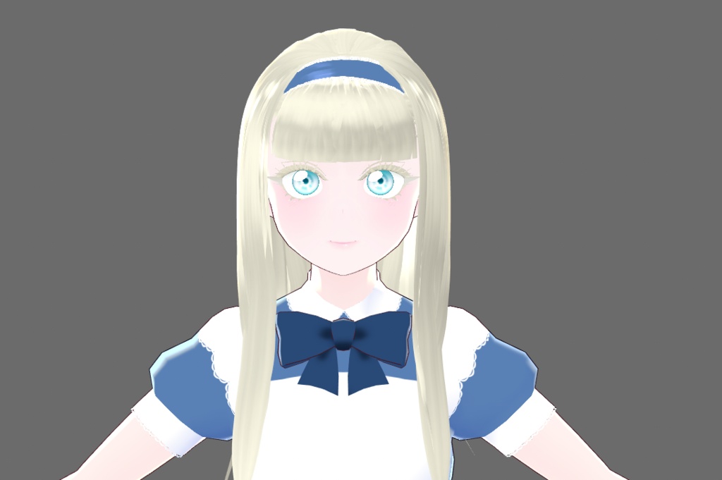 【Vroid】Juwel06:シンプルエプロンドレス青【テクスチャ流用可】