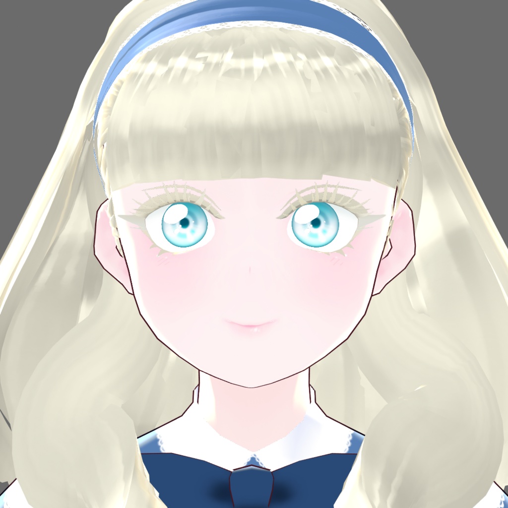 【Vroid】Juwel06:シンプルエプロンドレス青【テクスチャ流用可】