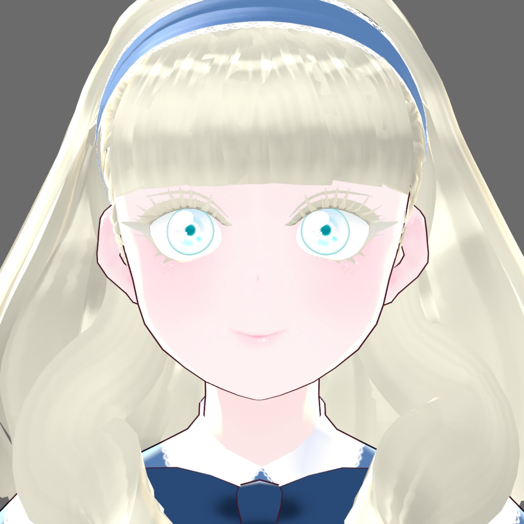 【Vroid】Juwel06:シンプルエプロンドレス青【テクスチャ流用可】