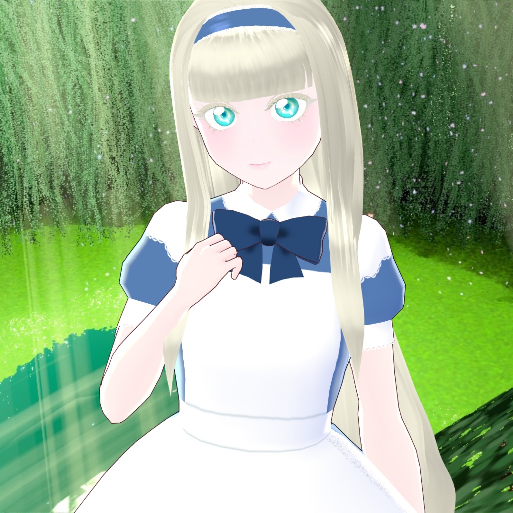 【Vroid】Juwel06:シンプルエプロンドレス青【テクスチャ流用可】