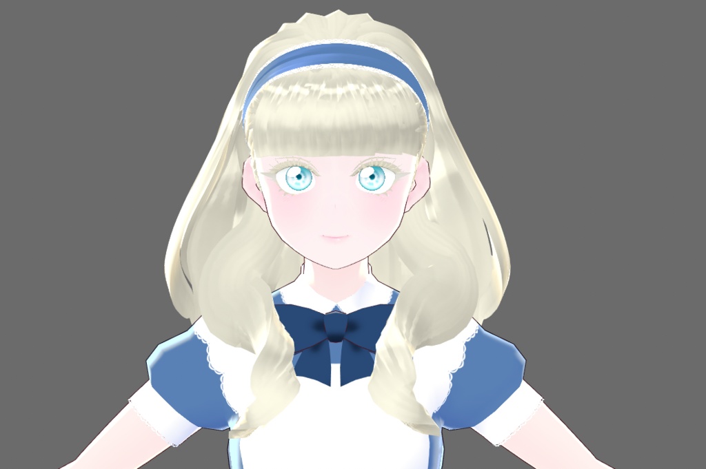 【Vroid】Juwel06:シンプルエプロンドレス青【テクスチャ流用可】