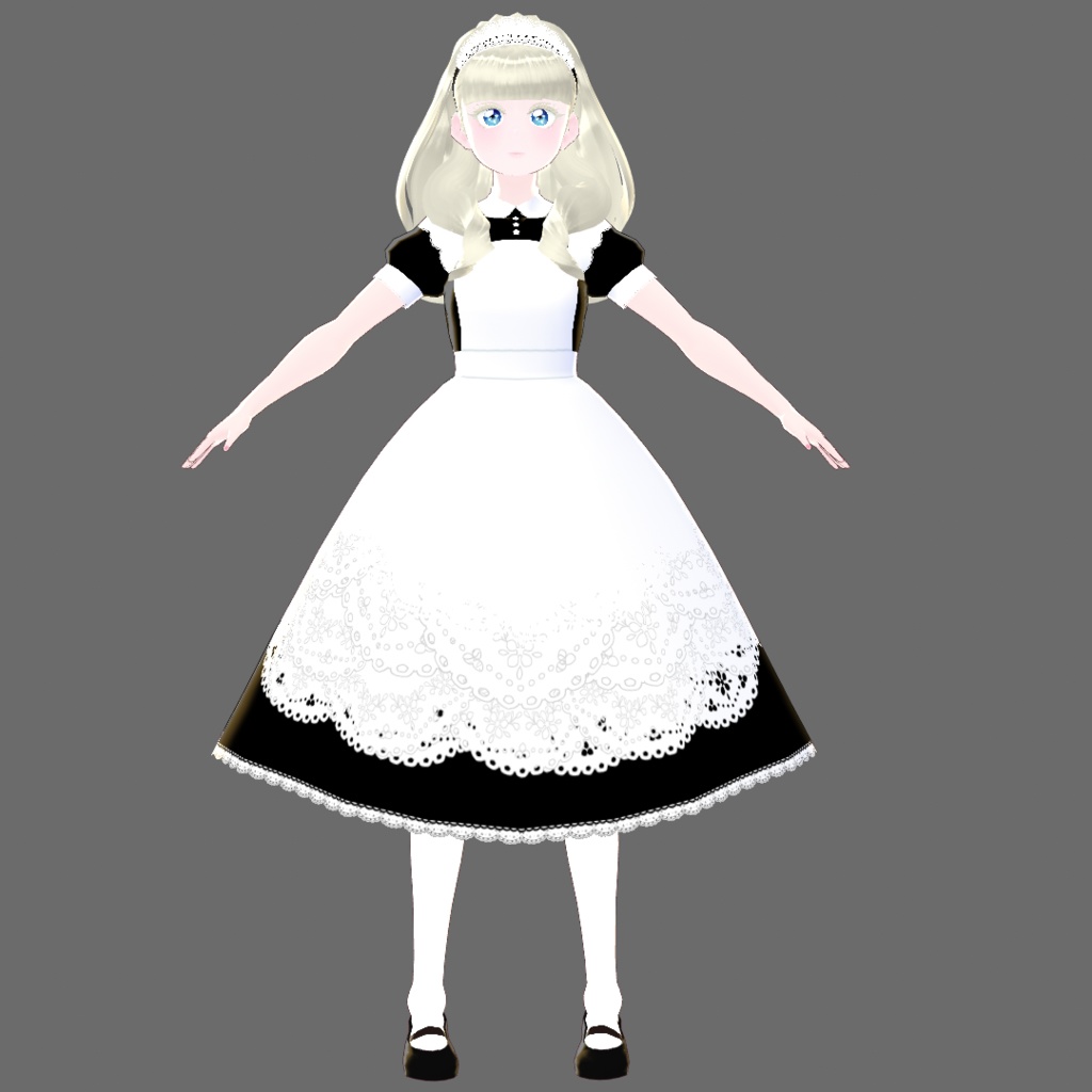 【Vroid】Juwel07:メイド風エプロンドレス【商用可】