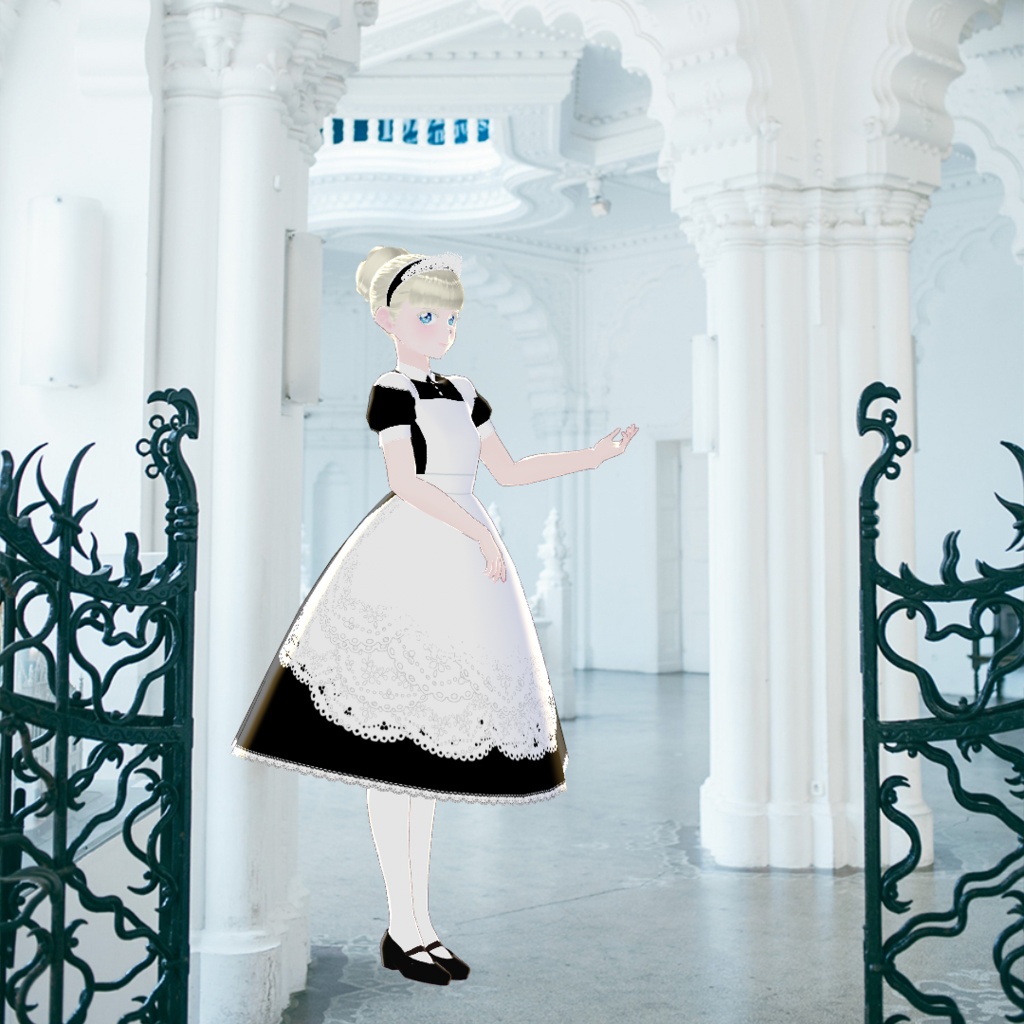 【Vroid】Juwel07:メイド風エプロンドレス【商用可】