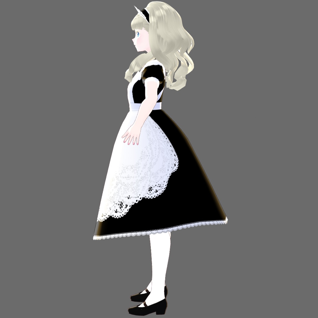 【Vroid】Juwel07:メイド風エプロンドレス【商用可】