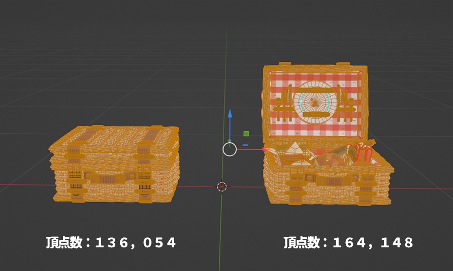 ピクニックバスケットの3Dデータ