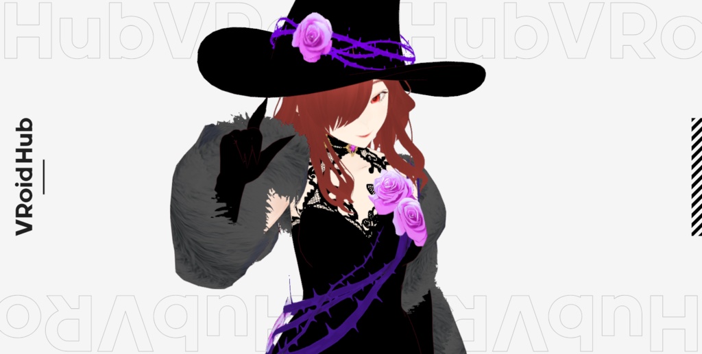【RoseWitch】Vroidデータ＆テクスチャ＋VRMファイル追加