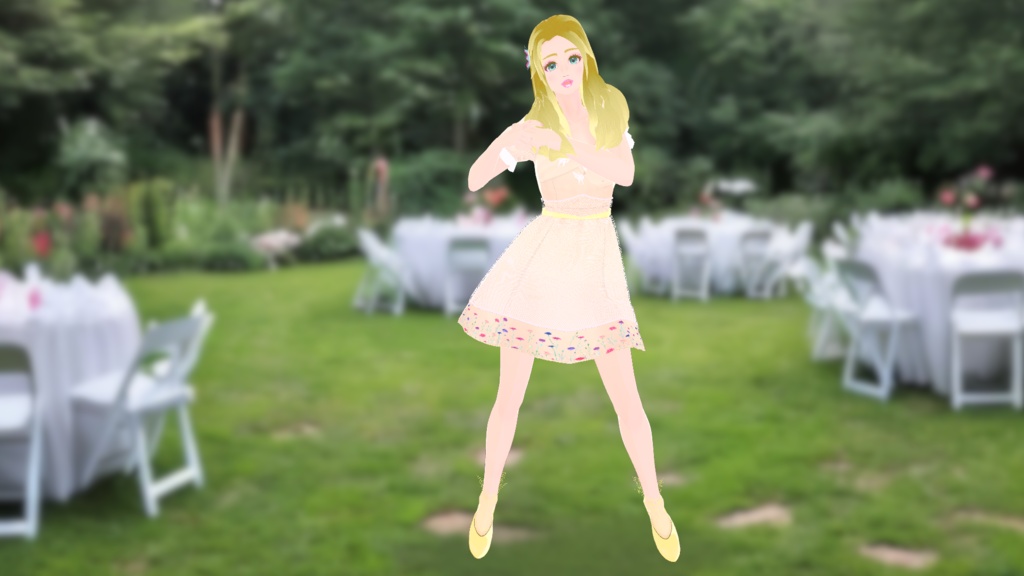 puffy dress(White&Cream)