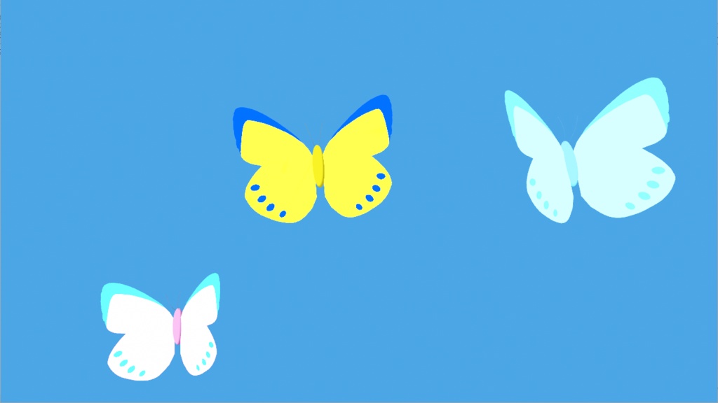 羽ばたく蝶-Flapping butterfly wings-【3D】