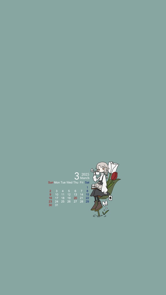 2025年3月カレンダー/無料