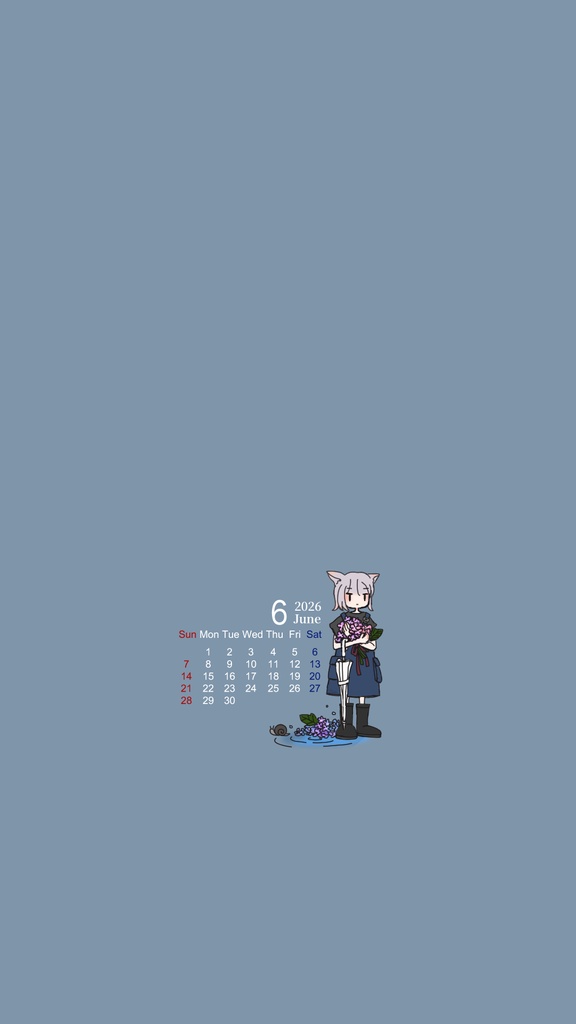 2026年6月カレンダー/無料