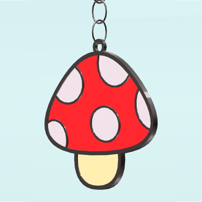 きのこチャームの3Dモデル