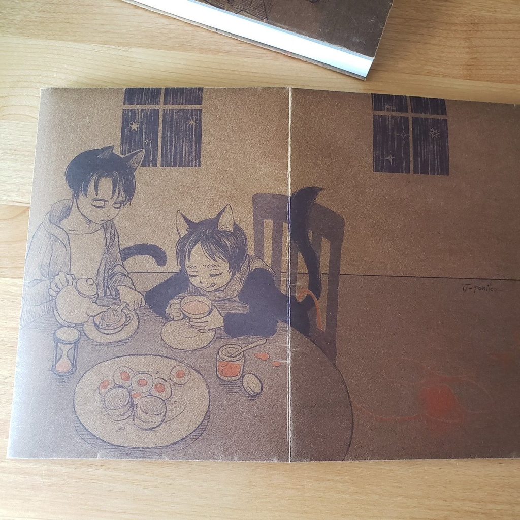 「午前3時のティータイム」蝋引き紙ブックカバー&ポストカードセット