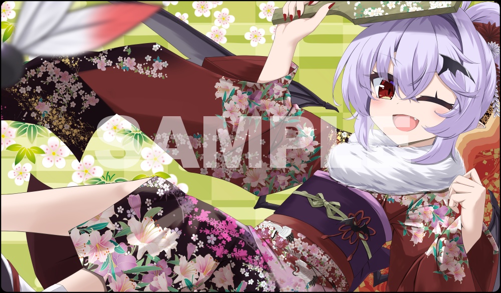 【受注販売1/17まで】布ラバー製プレイマット【C107振袖レミリア】