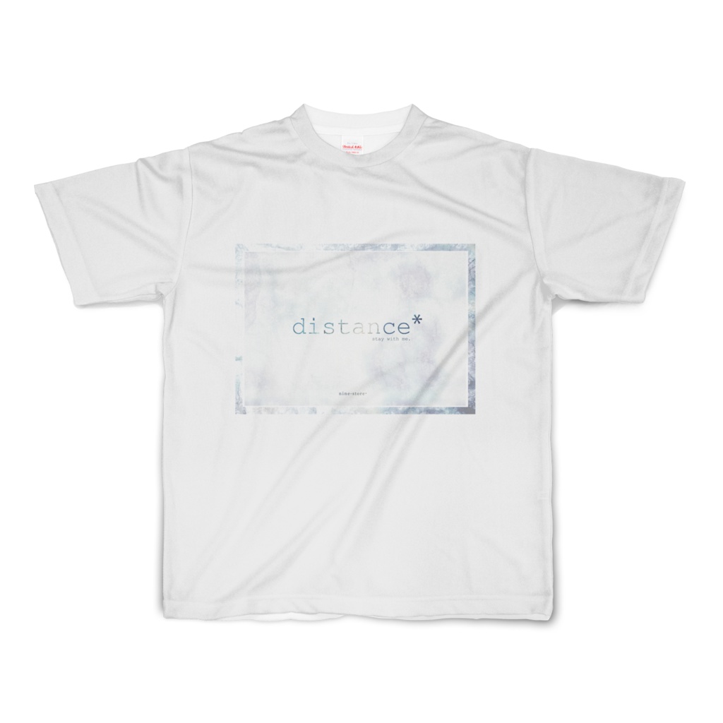 distance* white ver. polyester T-shirt