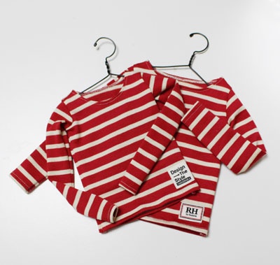 0036)赤いボーダーTシャツ A-5/T-1