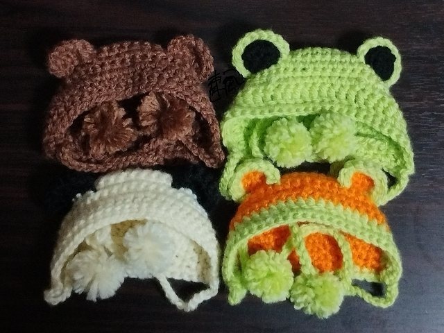 耳付きボンネット