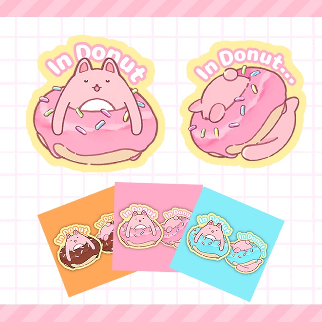 【In Donut/In Donut…】しらたま うさ2枚組ダイカットシール
