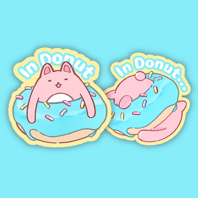 【In Donut/In Donut…】しらたま うさ2枚組ダイカットシール