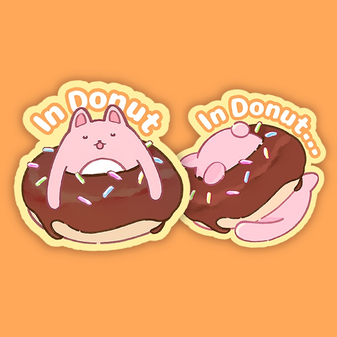 【In Donut/In Donut…】しらたま うさ2枚組ダイカットシール
