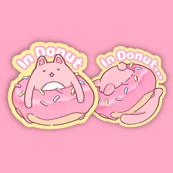 【In Donut/In Donut…】しらたま うさ2枚組ダイカットシール