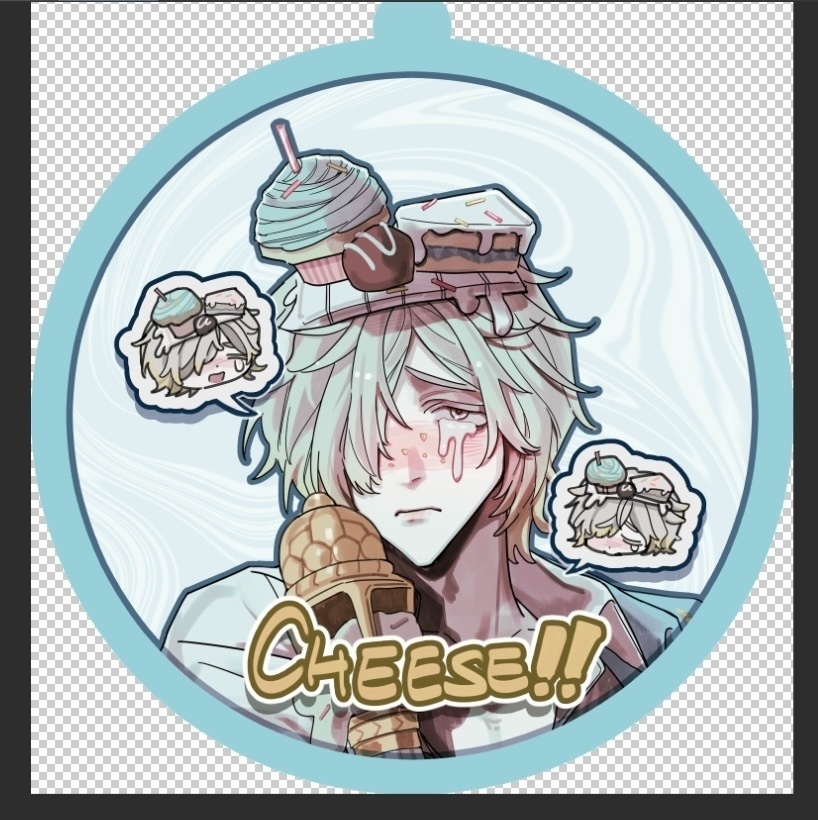 チーズのグリッターアクキー