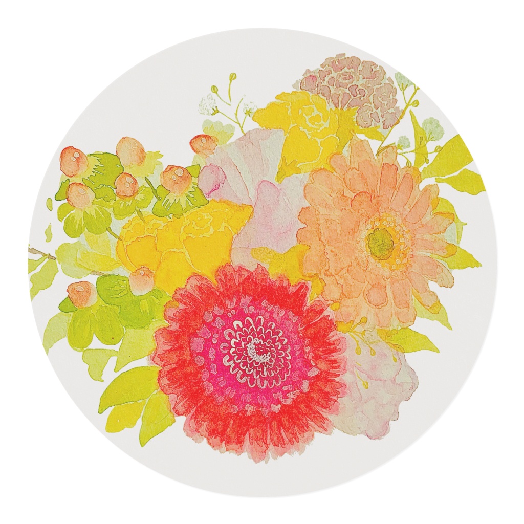 花のマスキングテープ(黒)